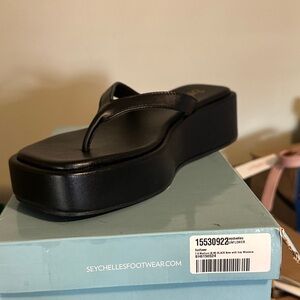 Seychelles Black Platform Flip-Flops